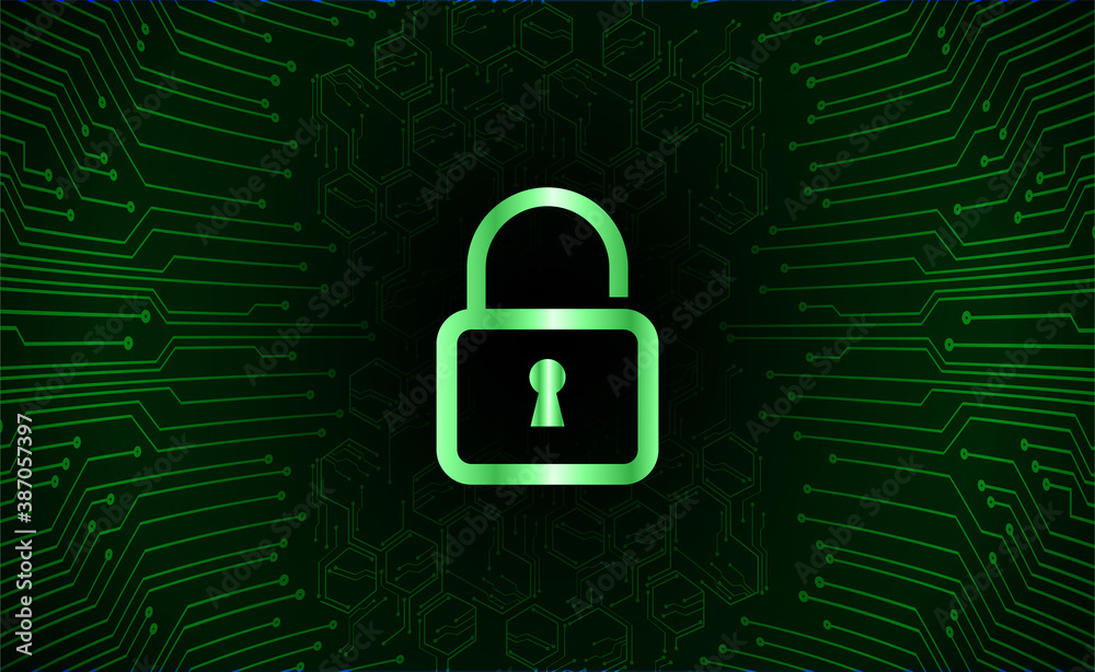 Closed Padlock on digital background, cyber security Closed Padlock on digital background, cyber security