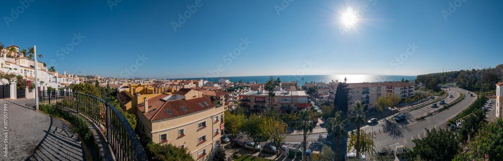 panoramic view from the top of la cala neighborhood in malaga