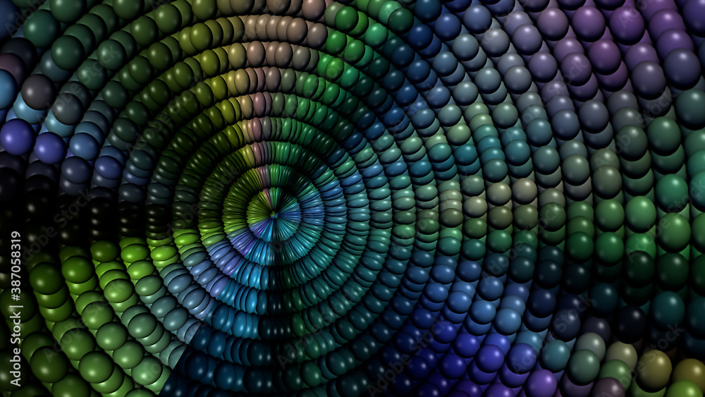 Abstract background with multi-colored spheres in a spiral. Abstract background with multi-colored spheres in a spiral.