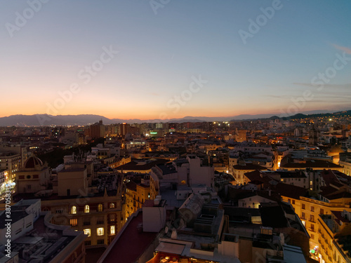 Malaga city view at night at christmas time © Eduardo Frederiksen