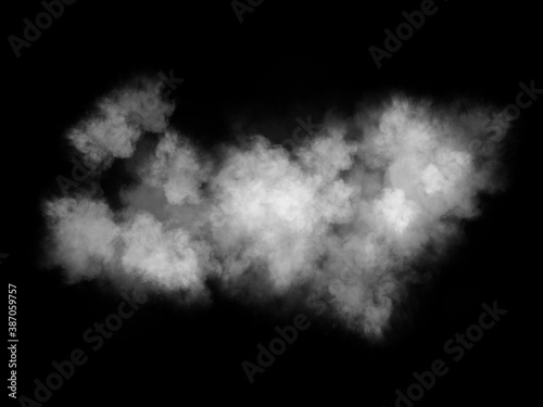 white smoke cloud on Isolated black background . Misty fog effect texture overlays for text or space © WEERASAK