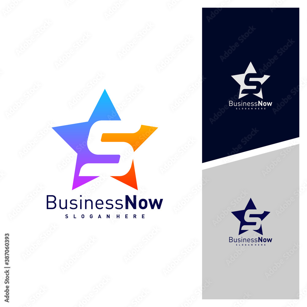 Initial S with Star logo design vector template, Illustration Star design Concept, Icon symbol Initial S with Star logo design vector template, Illustration Star design Concept, Icon symbol