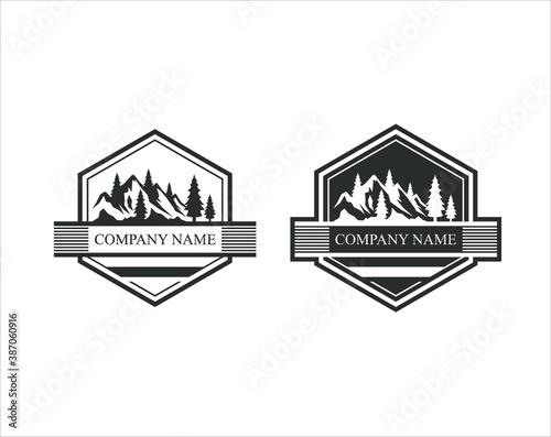 Badge logo template for outdoor or adventure activities,