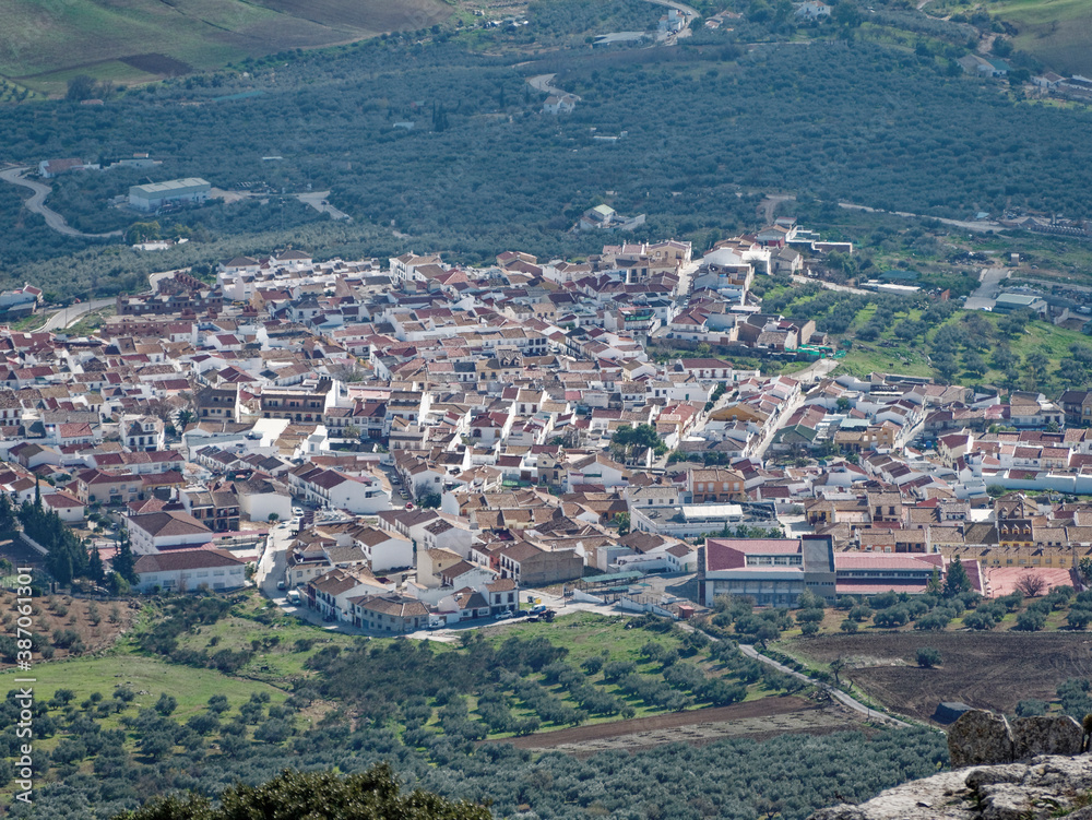 Panoramic view from the top of the city of Antequera in Spain