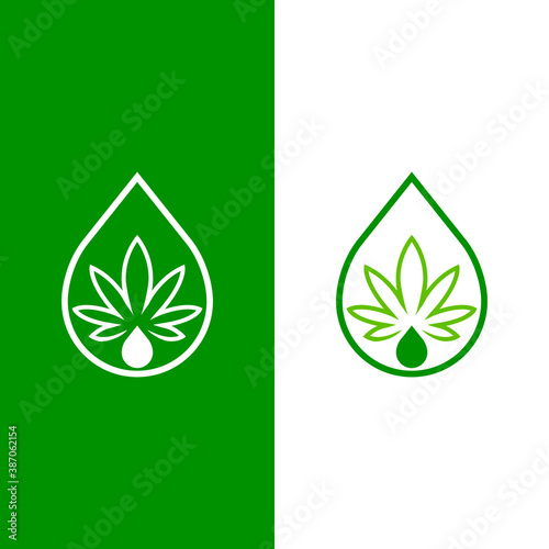 leaf canabis oil  logo design vector