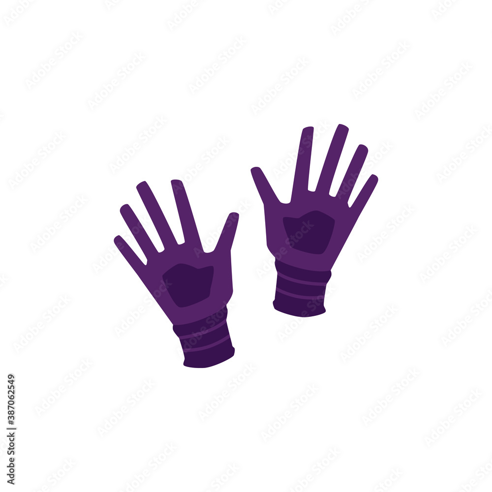 Fototapeta premium Protective industrial and domestic gloves flat vector illustration isolated.