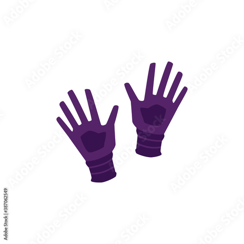 Protective industrial and domestic gloves flat vector illustration isolated.