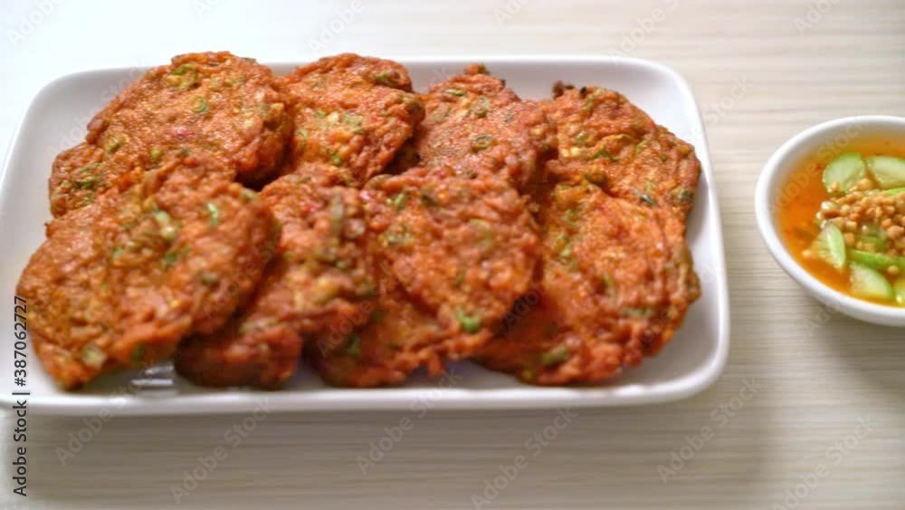 fried fish paste balls or deep fried fish cake - Asian food style fried fish paste balls or deep fried fish cake - Asian food style