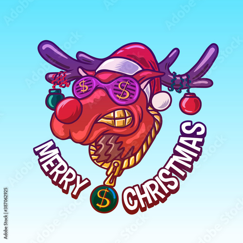 deer santa chirstmas style rapper