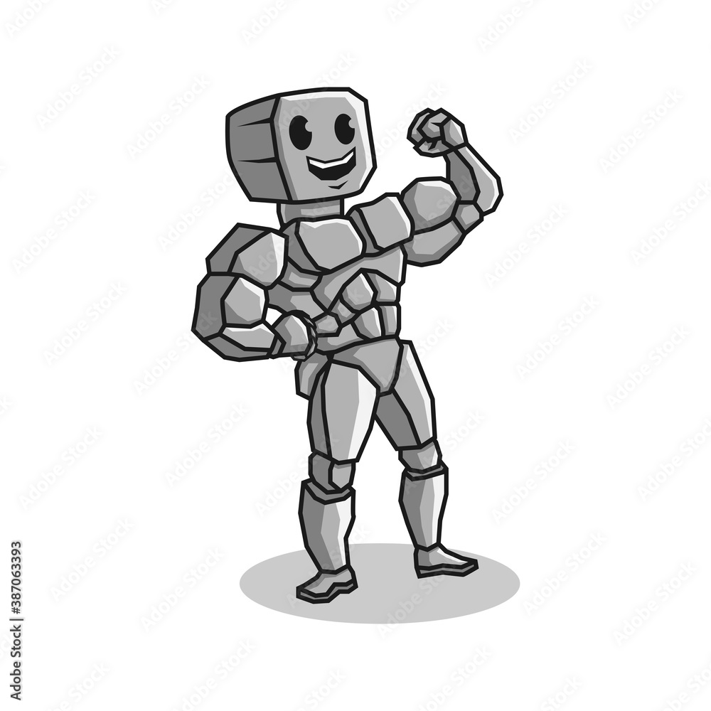 mascot character logo of rock man bodybuilder. vector illustration. mascot character logo of rock man bodybuilder. vector illustration.
