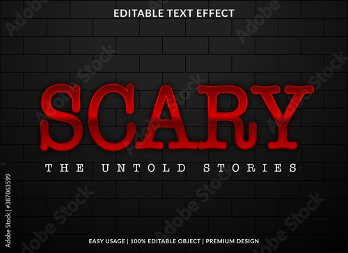 scary text effect template with 3d bold style use for logo and business brand