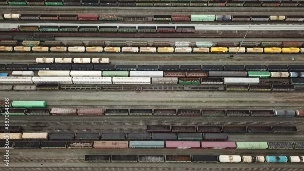 Large sorting platform of freight trains. Large sorting platform of freight trains.