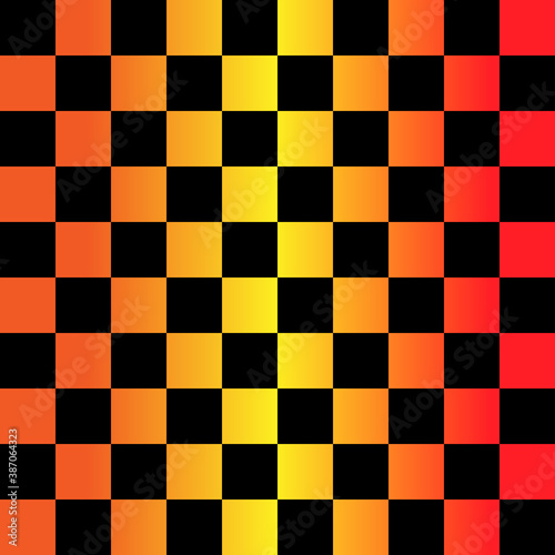 Black and colorful gradient squares seamless pattern. Vector illustration