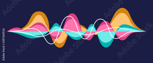 Colorful sound wave vector background