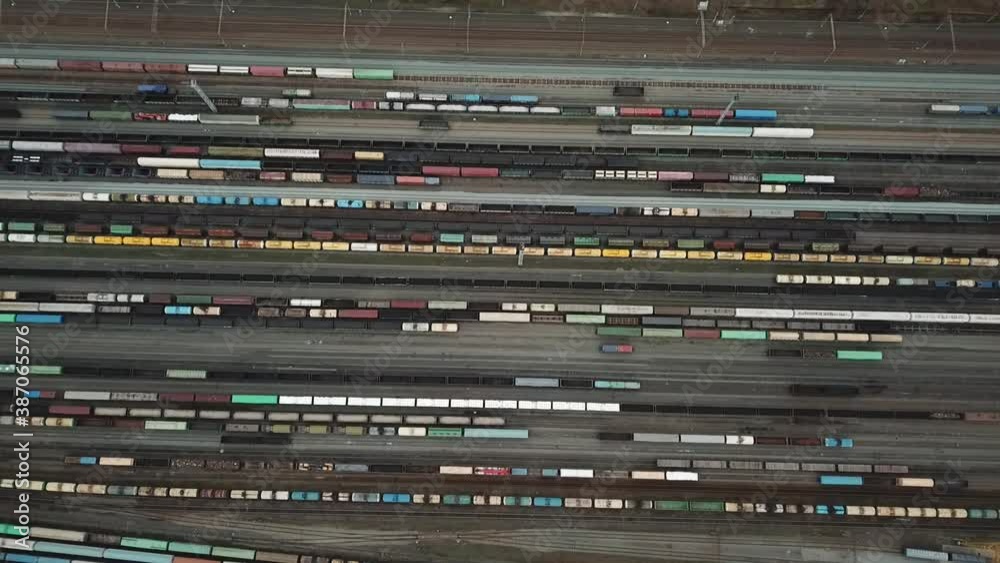 Large sorting platform of freight trains. Large sorting platform of freight trains.