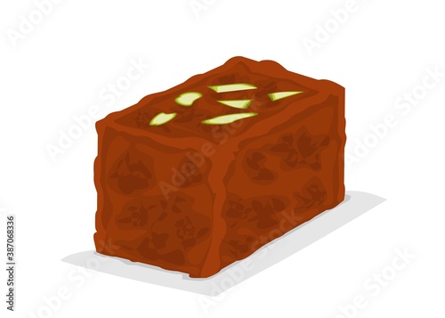 Barfi indian Sweet Dish Food Vector