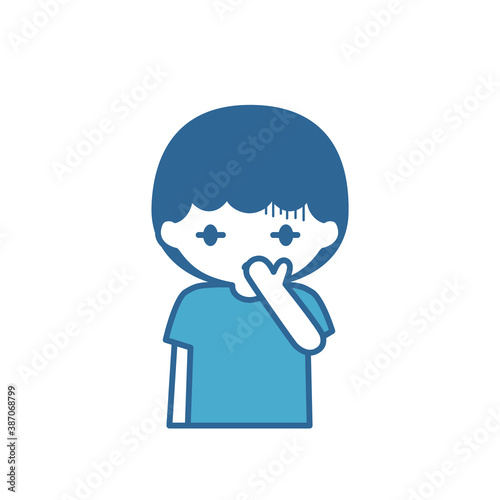 Pictogram of a boy who is getting sick