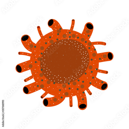 Red corona virus sign icon illustration.