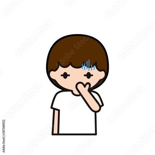 Pictogram of a boy who is getting sick