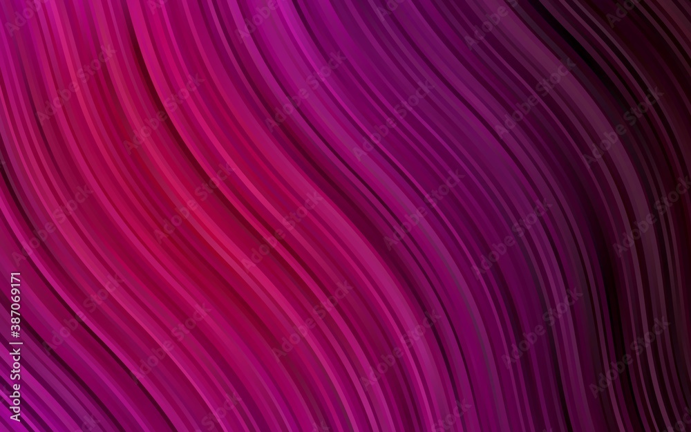 Dark Purple vector background with bubble shapes.