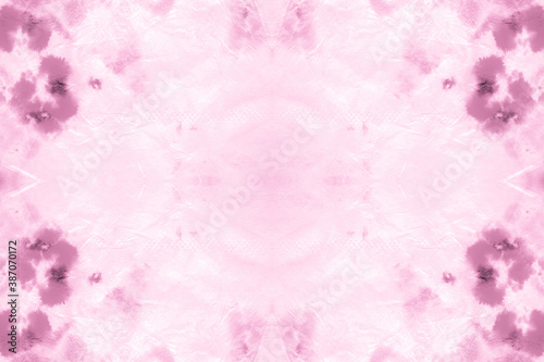 Fototapeta Naklejka Na Ścianę i Meble -  Pink Seamless Shibori Batik Print. Ethnic 