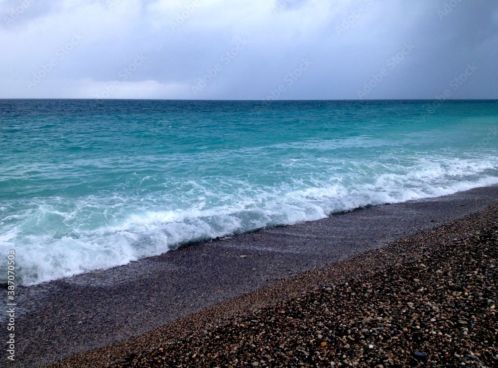 Black Sea on a cloudy day. The sea in Abkhazia. Resort. Black Sea on a cloudy day. The sea in Abkhazia. Resort.