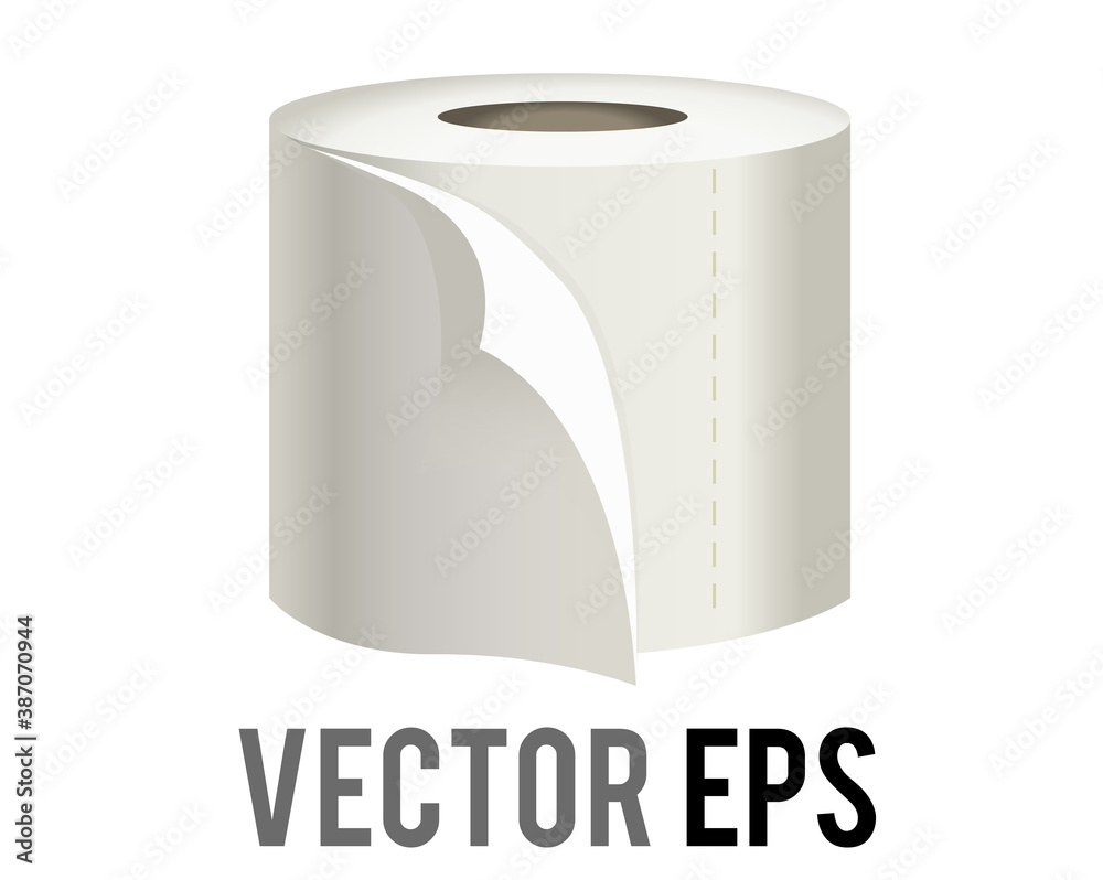 vector roll of white toilet, washroom or kitchen tissue paper emoji