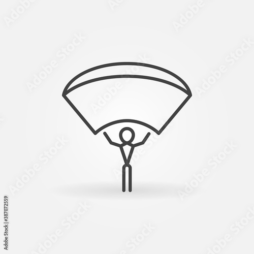 Man with Parachute outline icon. Parachutist vector concept symbol