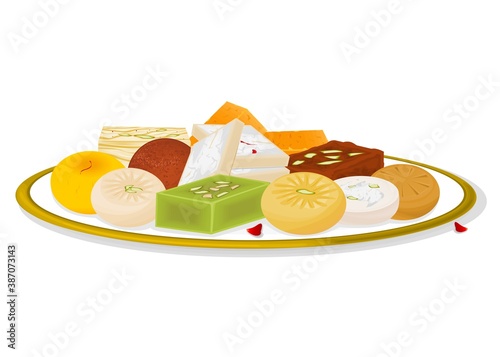 Indian Sweets or Mithai Like Halwa,Peda,Sandesh,Mysorepak,Soanpapdi,Gulabjamun and Kaju katli