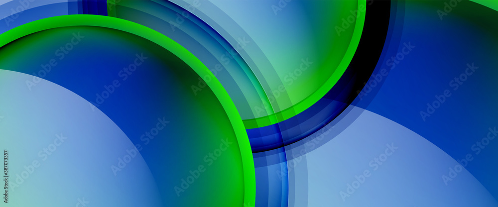 Circles and bubbles abstract background. Fluid liquid round shapes for web banner, app or poster Circles and bubbles abstract background. Fluid liquid round shapes for web banner, app or poster