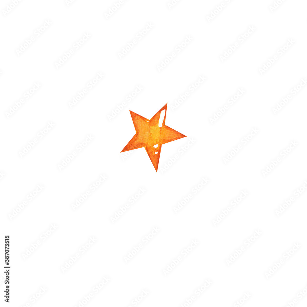 Obraz premium Watercolor gold Christmas Star isolated on white background