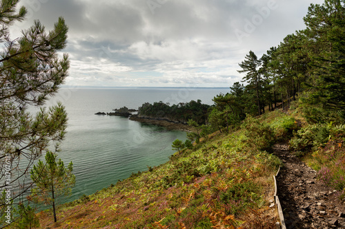 Coast near Cap de la Chevre on a cloudy day in summer