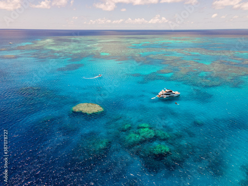 Fototapeta Super Yacht on The Great Barrier Reef, Queensland