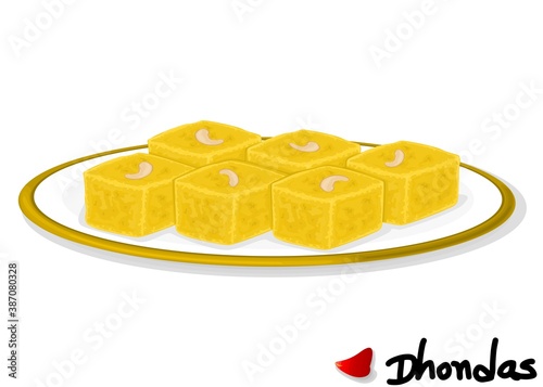 Dhondas indian Sweet Dish Food Vector