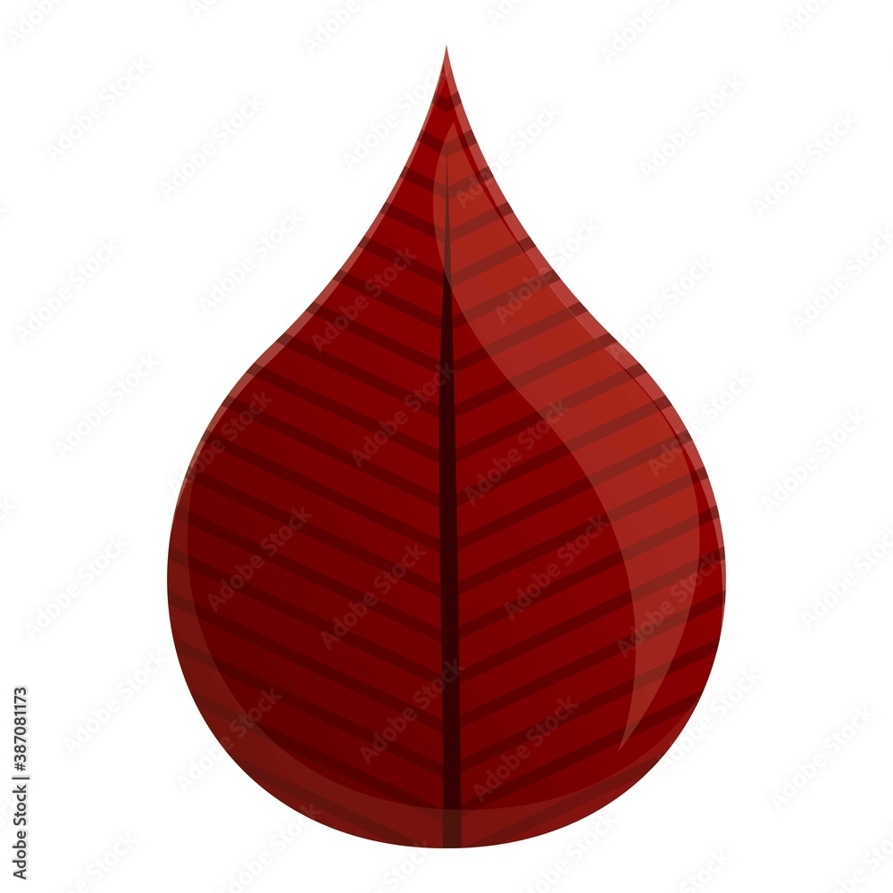 Fototapeta premium Poplar brown autumn leaf icon. Cartoon of poplar brown autumn leaf vector icon for web design isolated on white background
