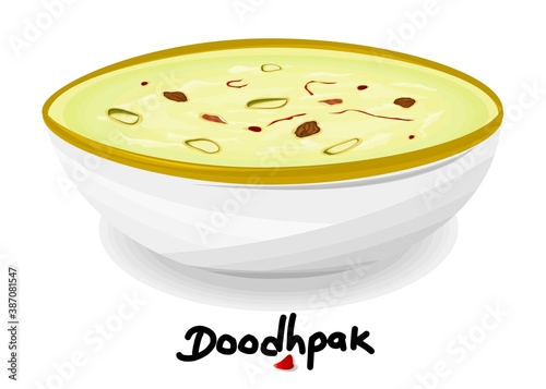 doodhpak indian Sweet Dish Food Vector