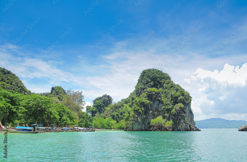 Tropical landscape. Hong Islands located in the National Park in Andaman sea Krabi Province Thailand. Tropical landscape. Hong Islands located in the National Park in Andaman sea Krabi Province Thailand.