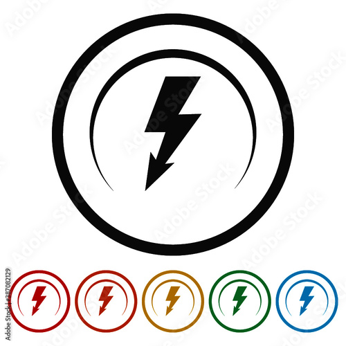 Free Download Lightning bolt ring icon, color set - GFXLoad