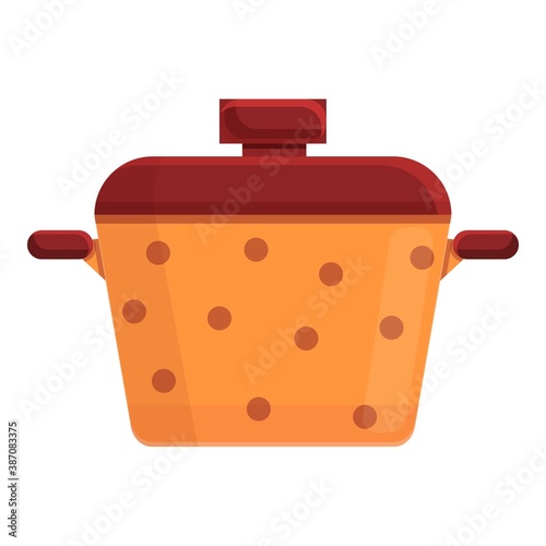 Cozy home saucepan icon. Cartoon of cozy home saucepan vector icon for web design isolated on white background