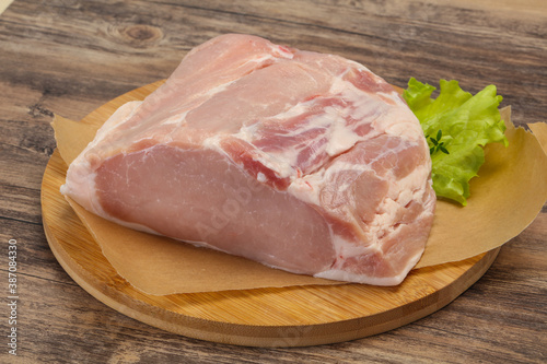 Raw pork meat piece for cooking