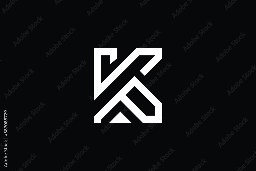 Initial based clean and minimal letter. K P KP PK logo creative fonts monogram icon symbol. Universal elegant luxury alphabet vector design  - obrazy, fototapety, plakaty 