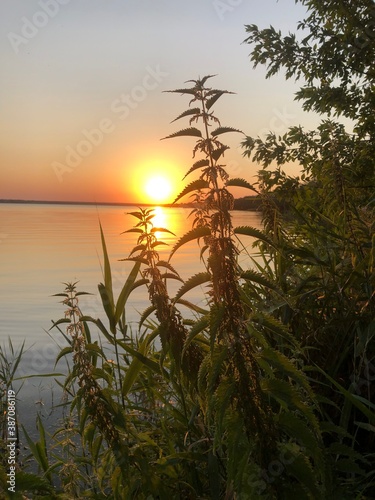 sunset over the river