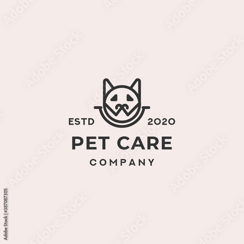 Pet Care Vintage Retro Logo Template