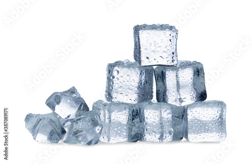 ice cubes isolated on white background