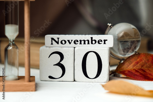 Obraz na plátne thirtieth day of autumn month calendar November