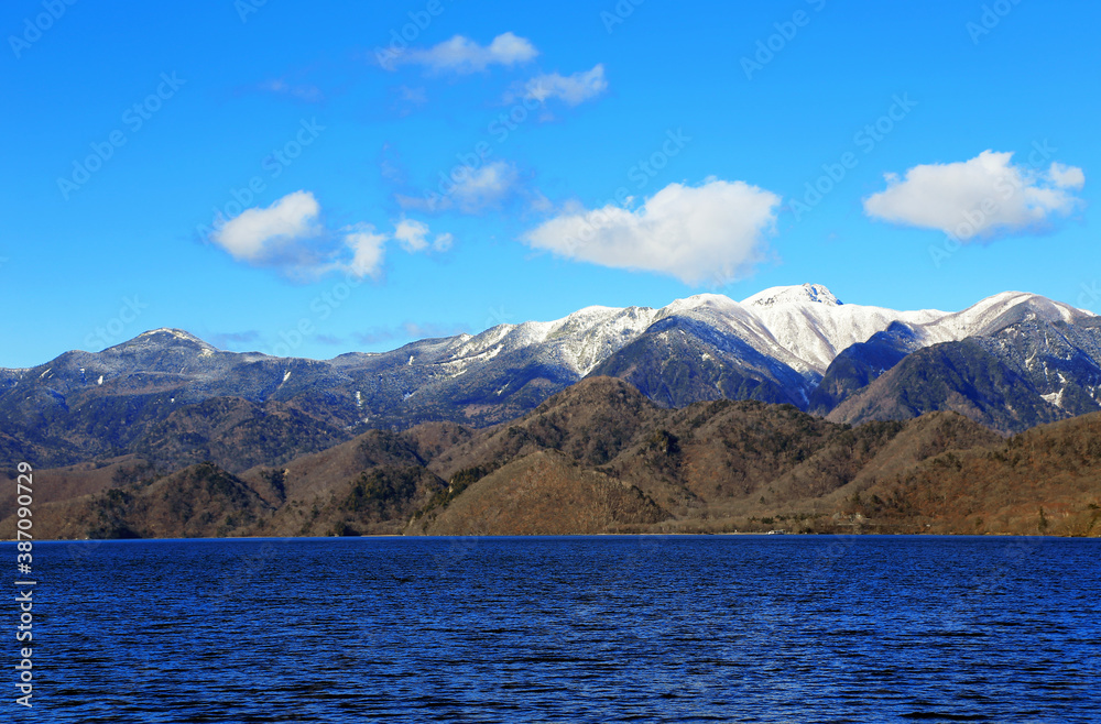 mountain and sky in winter season