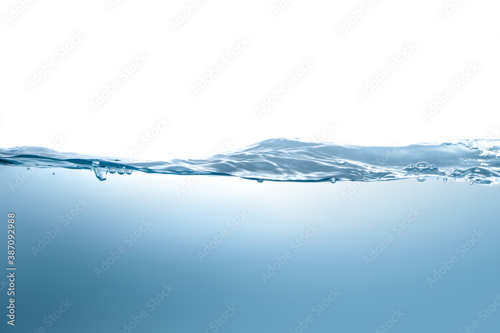Water splash Aqua flowing in waves and creating bubbles Drops on the water surface feel fresh and clean isolated on white background Water splash Aqua flowing in waves and creating bubbles Drops on the water surface feel fresh and clean isolated on white background