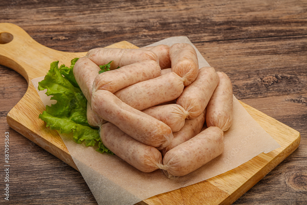 Raw natural chicken baby sausages Raw natural chicken baby sausages
