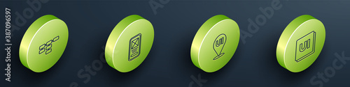 Set Isometric line Site map, UI or UX design, and icon. Vector.