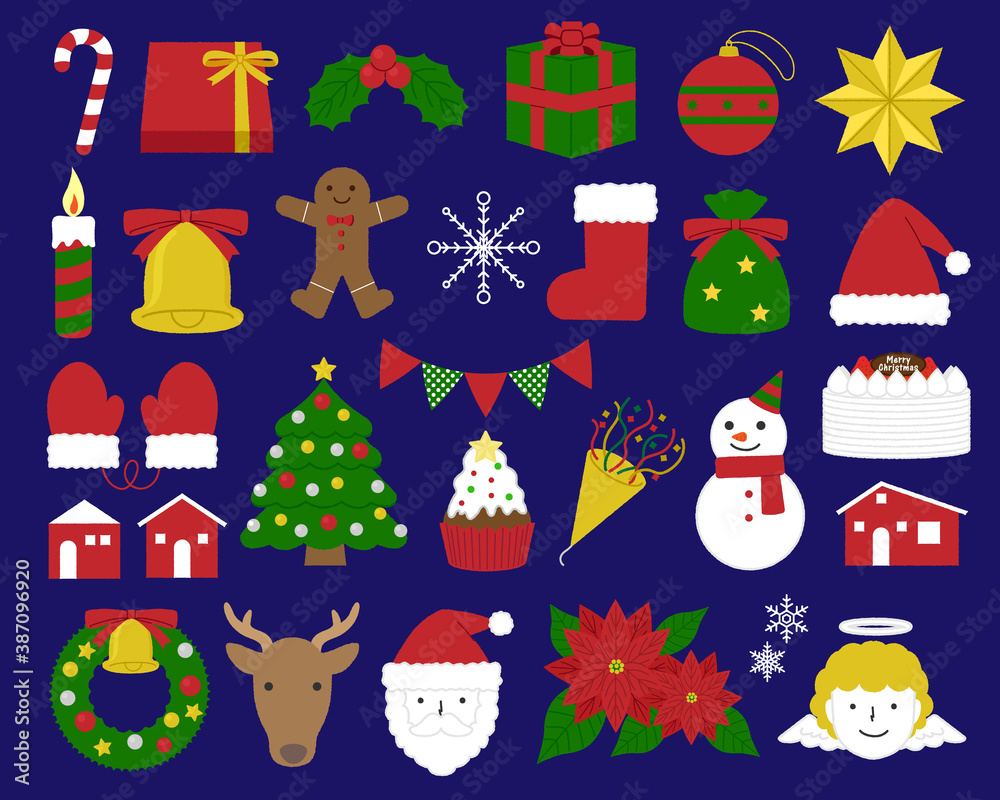Christmas illustration material set / vector